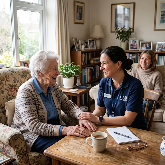 Caregiver building trust with a senior during consistent home care visits